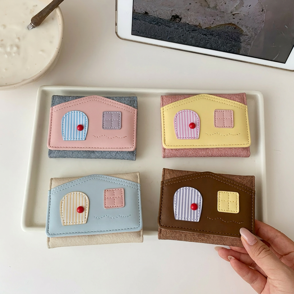 Interior Design Id - Trifold Wallet Compact House Design Purse