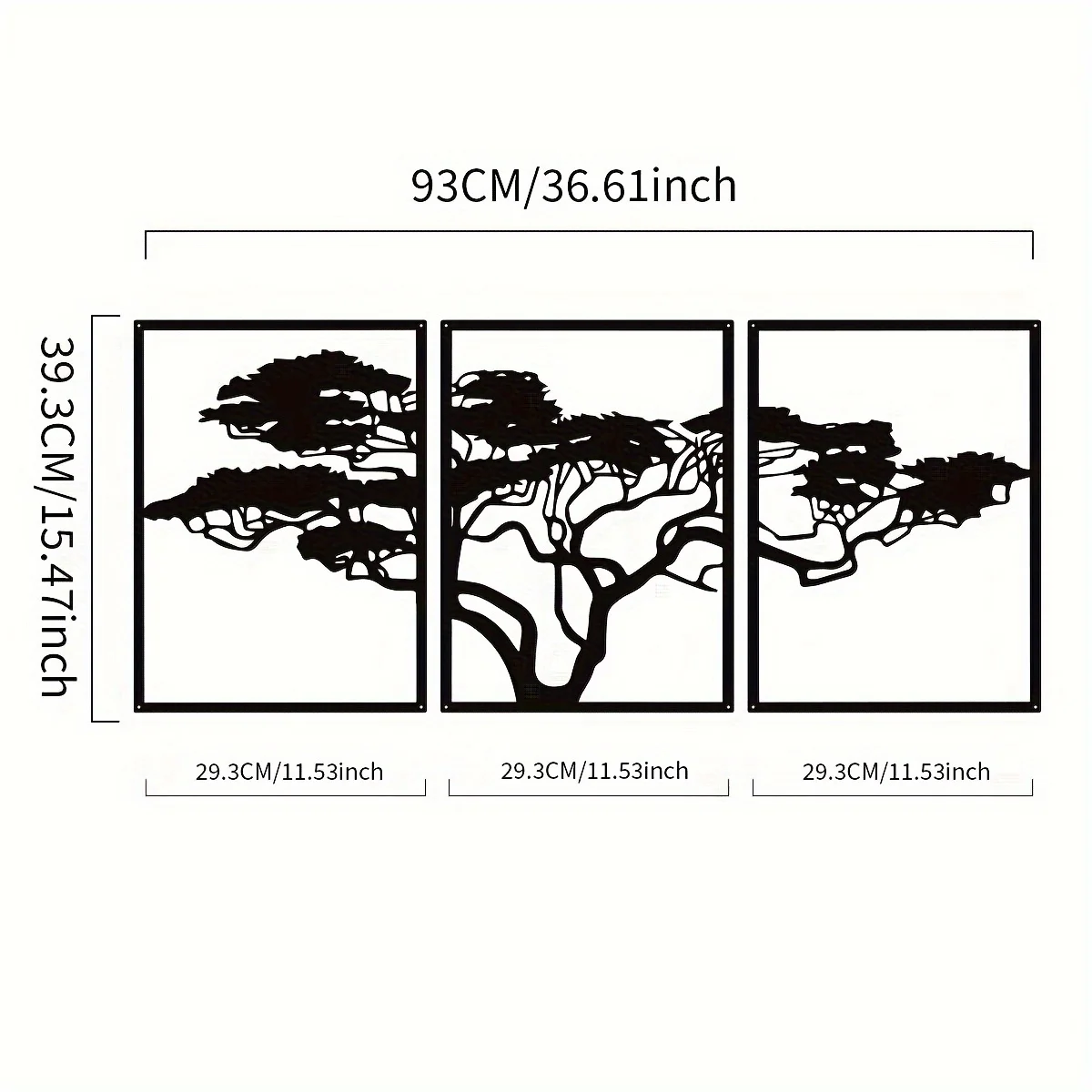 3pcs Black Metal Wall Art Deco - Interior Design Modern のレビューと価格