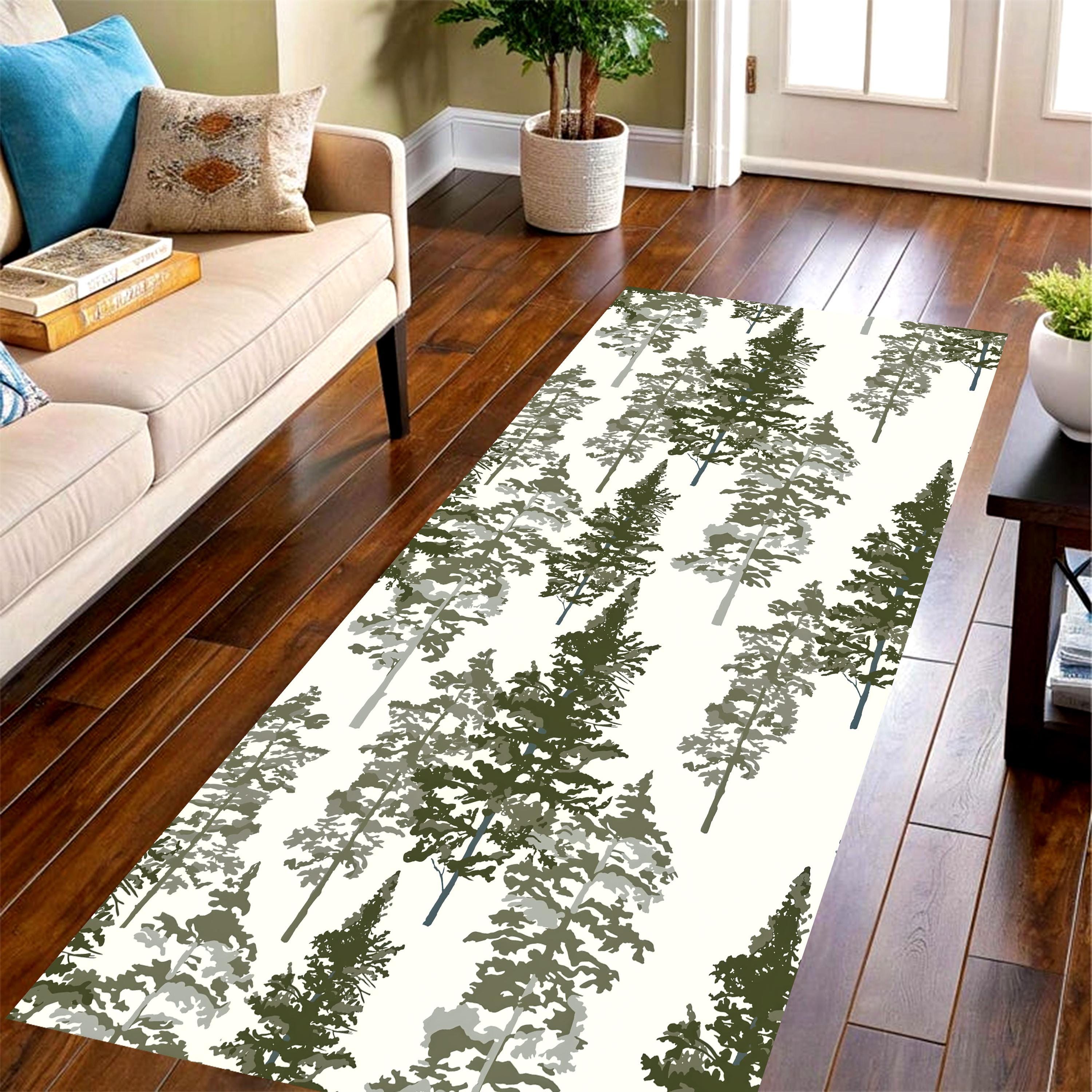 Blue Grey Brush Stroke Long Ru - Printed Rug Abstract のレビューと価格