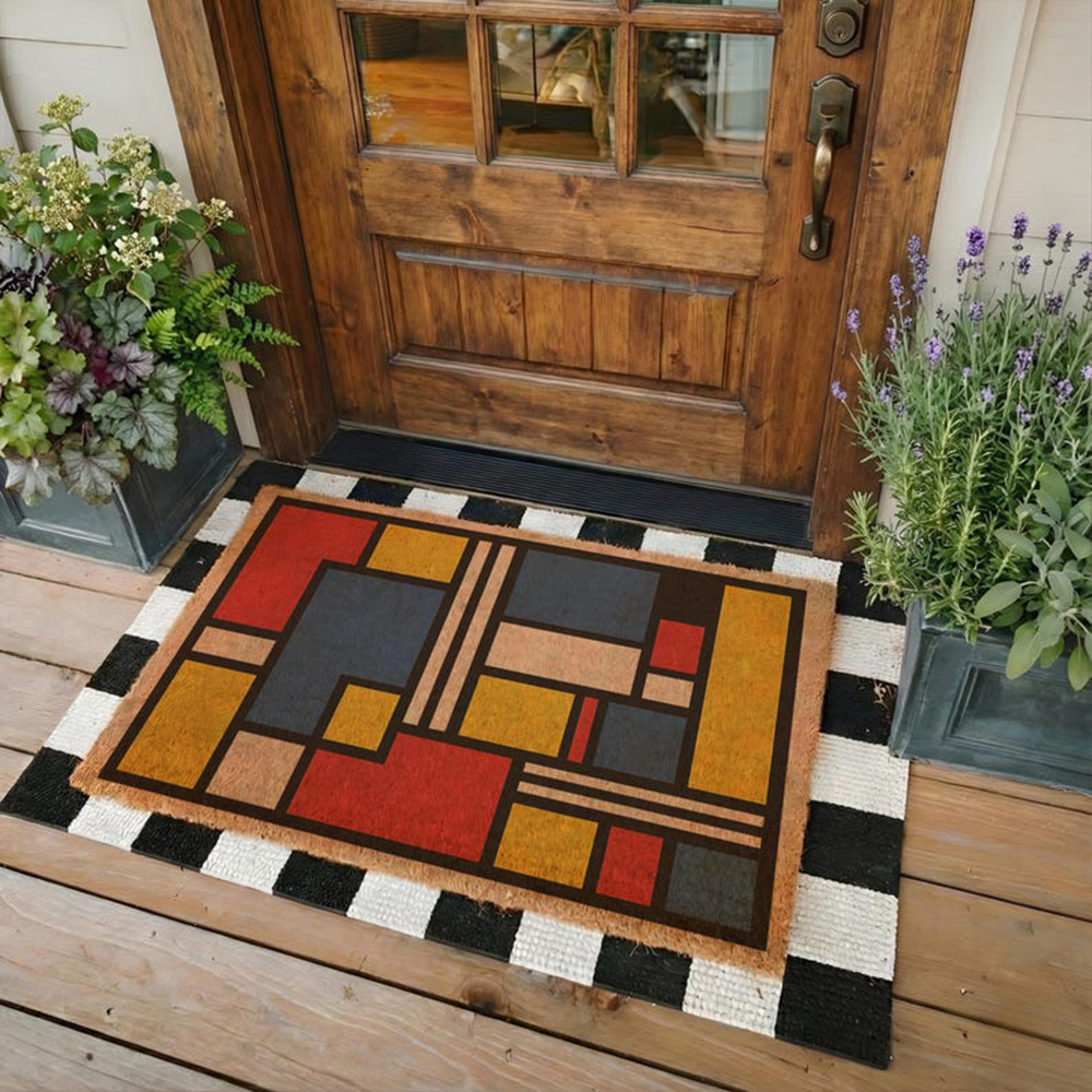Mid Century Modern Doormat Bau - Printed Rug Abstract のレビューと価格