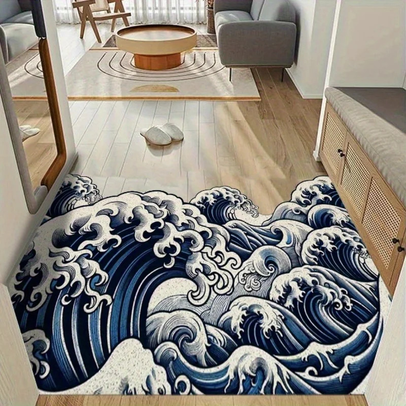 VIKAMA Abstract Wave Design Ru - Printed Rug Abstract のレビューと価格