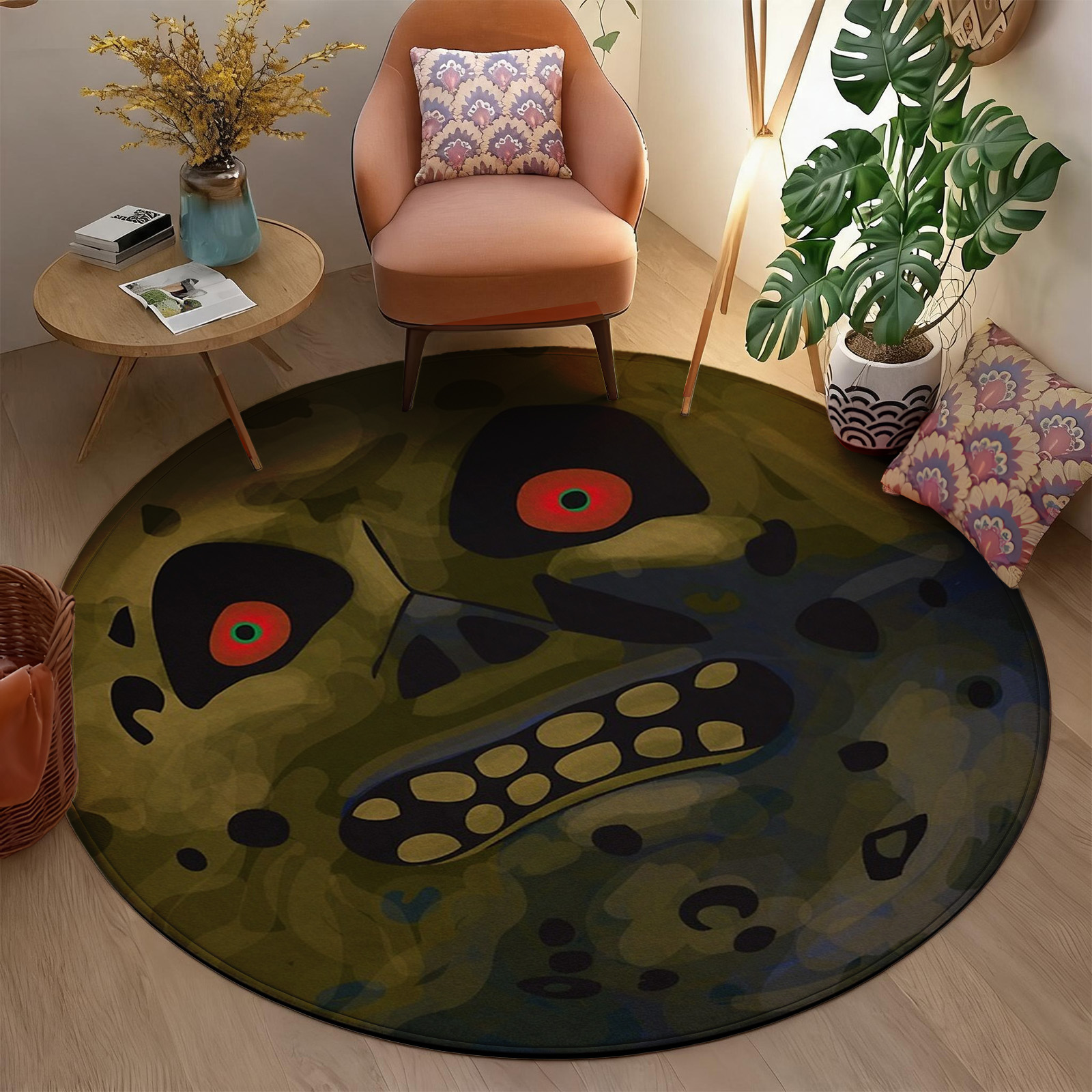 Modern Abstract Geometric Roun - Printed Rug Abstract のレビューと価格