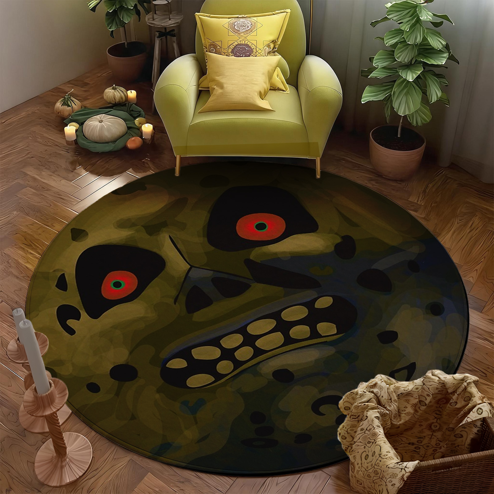 Modern Abstract Geometric Roun - Printed Rug Abstract のレビューと価格