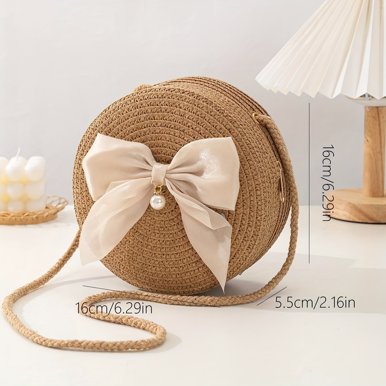 Elegant Round Straw Crossbody  - Interior Design Elegant のレビューと価格