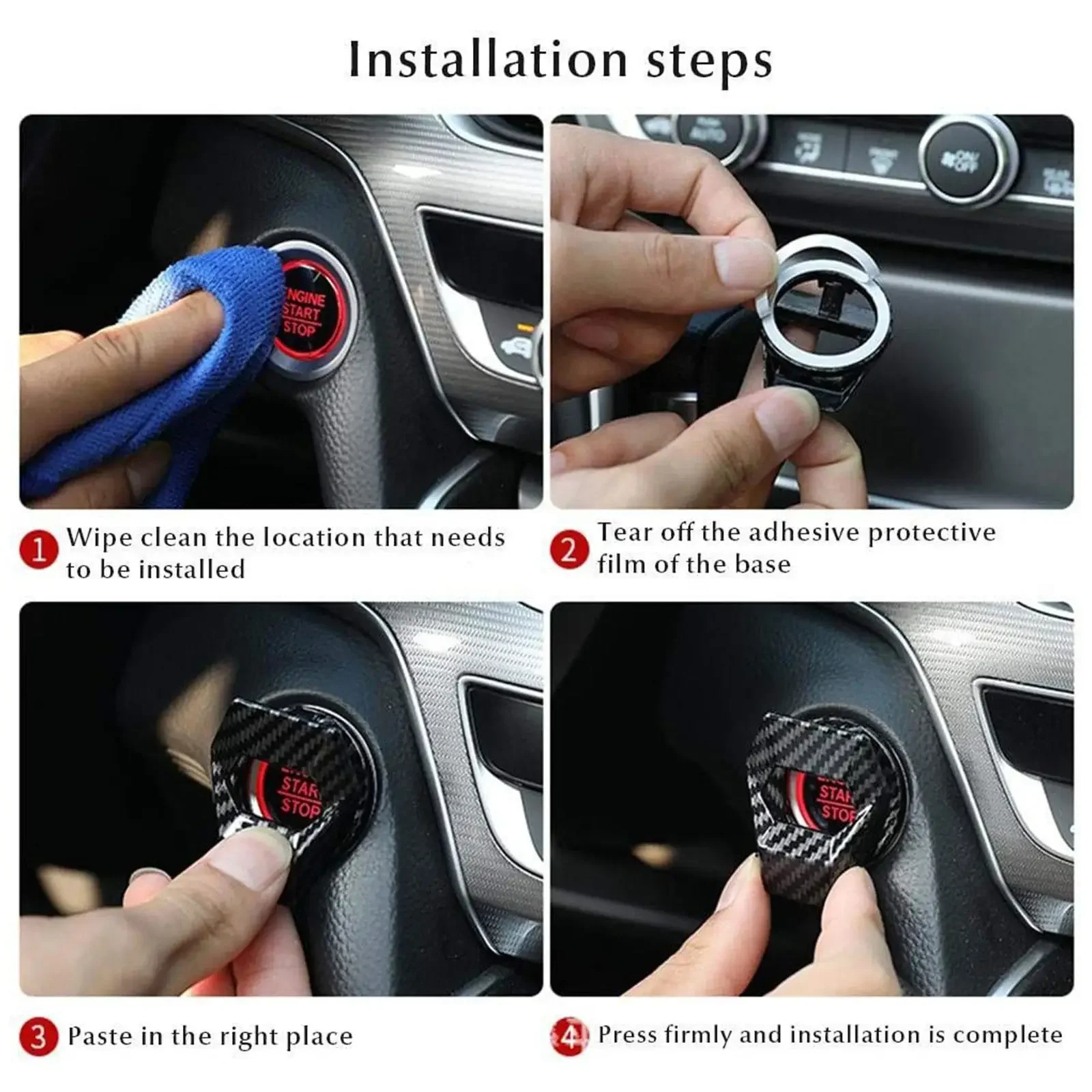 New 1PC Car Engine One-Key Sta - Interior Design Texture のレビューと価格