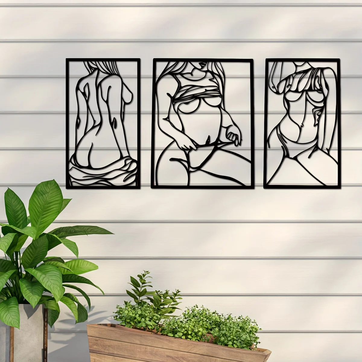 1pc Metal Art Wall Decor, Blac - Interior Design Modern のレビューと価格