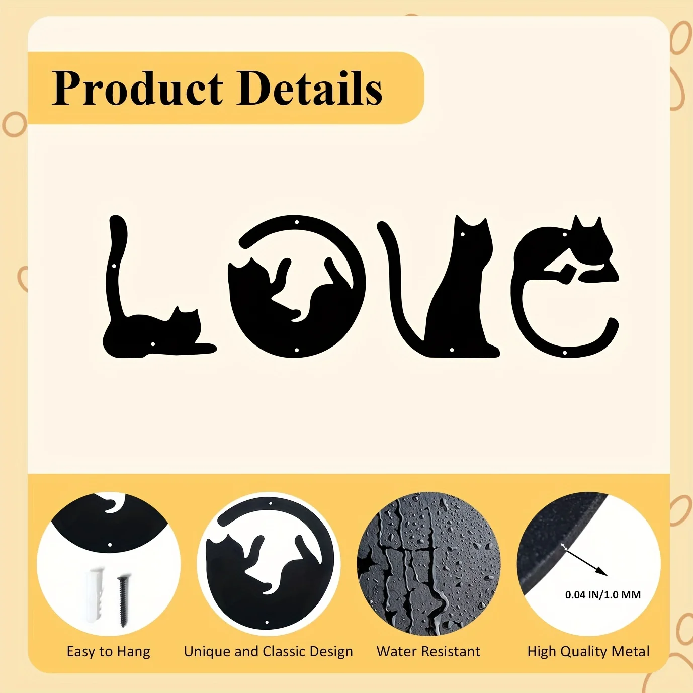 HelloYoung 4pcs/set Cute Cat M - Interior Design Modern のレビューと価格