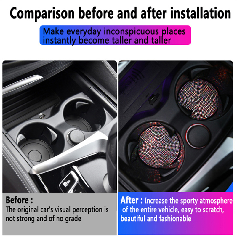 2Pcs Car Non Slip Water Cup Pa - Interior Design Texture のレビューと価格