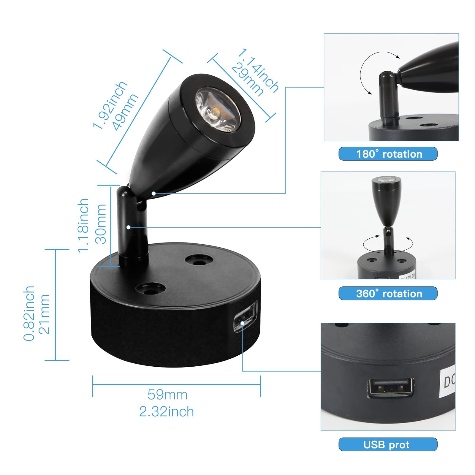 2/1PCS Silver/Black DC 12-24V  - Interior Design Icon のレビューと価格