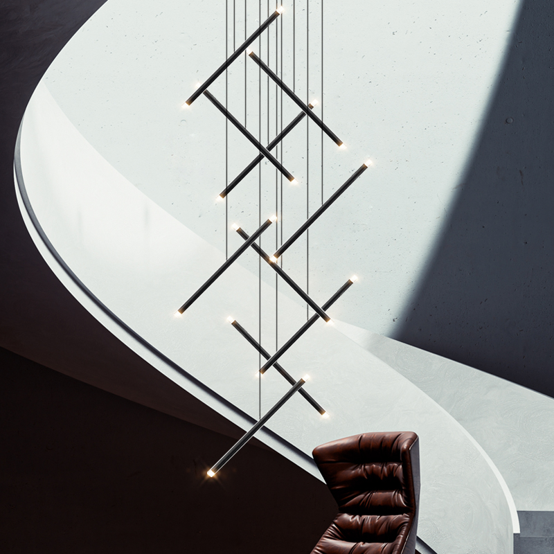 Modern Chandelier LED Stair Ch - Interior Design Hall のレビューと価格