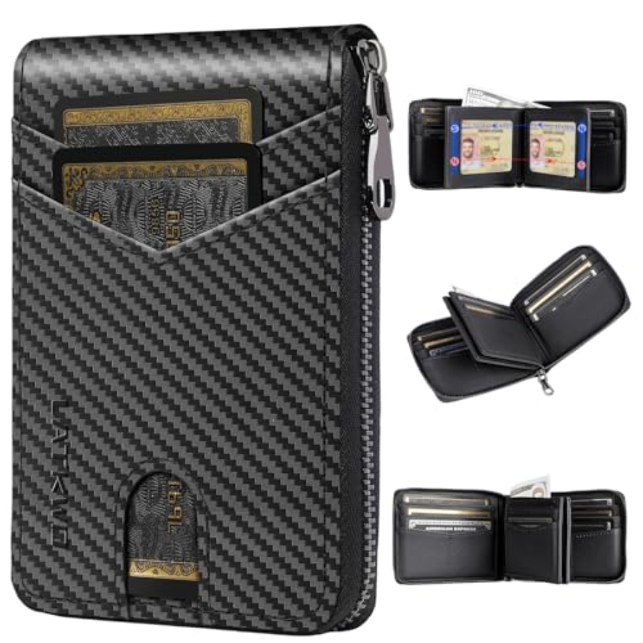 Men's RFID Blocking Zipper Lar - Interior Design Id のレビューと価格