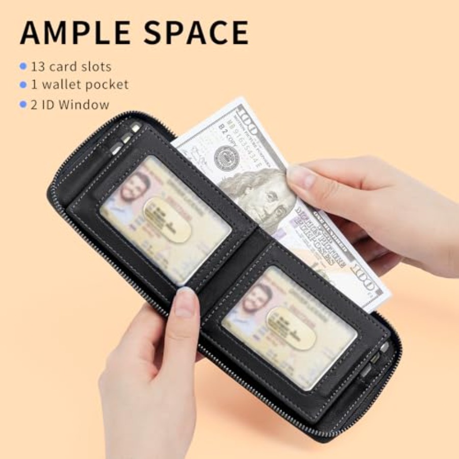 Men's RFID Blocking Zipper Lar - Interior Design Id のレビューと価格