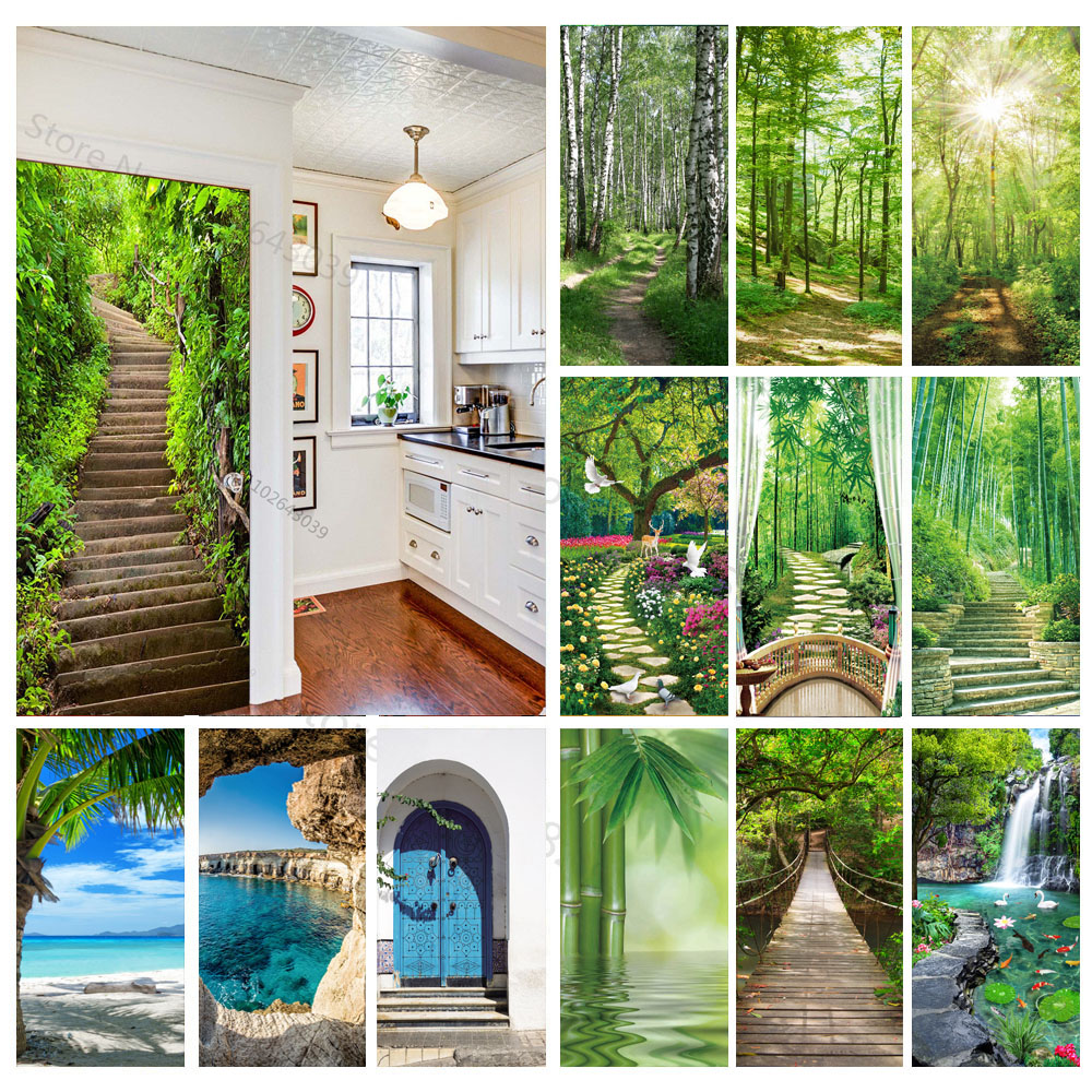 Steps Forest 3D Door Stickers  - Interior Design Home のレビューと価格