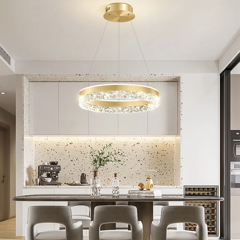 Modern Luxury Crystal LED Pend - Interior Design Hall のレビューと価格